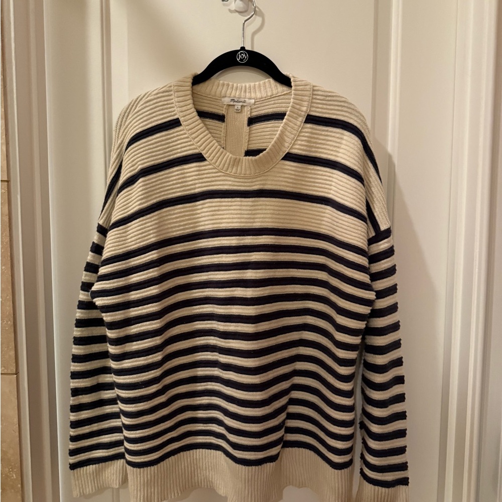 Striped Cream and Black Women’s Sweater